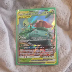 The Pokemon Company Celebi & Venusaur GX TAG TEAM Ultra Rare Holo 1/181 Team Up - Image 1