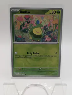Budew (Master Ball) 004/131 Prismatic Evolutions Pokemon Reverse Holo Near Mint - Image 1
