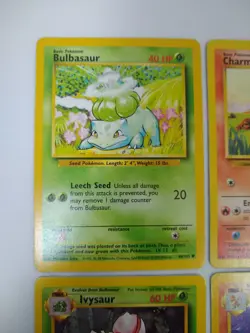 Vintage Pokemon Base Set Card Lot – Starters Pikachu Eevee Bulbasaur Charmander - Image 2
