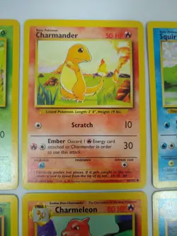 Vintage Pokemon Base Set Card Lot – Starters Pikachu Eevee Bulbasaur Charmander - Image 3
