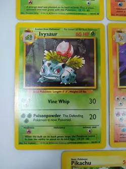 Vintage Pokemon Base Set Card Lot – Starters Pikachu Eevee Bulbasaur Charmander - Image 5