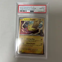 2025 POKEMON DRI GAMESTOP EXCLUSIVE #070 TEAM ROCKET'S ZAPDOS PSA 10 - Image 1