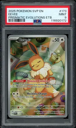 2025 PSA 9 Pokemon SVP EN Eevee 173 Black Star Promo Prismatic Evolutions ETB - Image 1