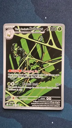 Pokemon Team Rocket's Spidops 187/182 Illustration Rare Holo Destined Rivals - Image 1