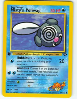 Misty's Poliwag - 1st Edition - 89/132 Gym Challenge - Pokemon TCG - 2000 - Image 1