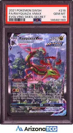 Pokemon 2021 Rayquaza VMAX 218/203 Alt Art Evolving Skies GEM MINT PSA 10 - Image 1