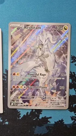 Pokemon N's Reshiram 167/159 SV09 Journey Together Illustration Rare Holo 130 HP - Image 1