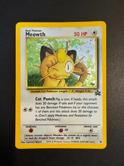 Meowth 10 Game Boy GB Black Star Promo Holo Pokemon 2000 WOTC LP - Image 1