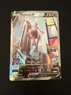 Pokemon TCG Mewtwo v Holo Ultra Rare 072/078 Pokemon Go Holo NM - Image 1
