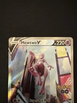 Pokemon TCG Mewtwo v Holo Ultra Rare 072/078 Pokemon Go Holo NM - Image 2