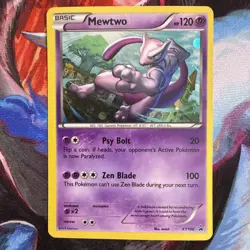 Mewtwo - XY100 - Pokemon TCG - BLACK STAR PROMO- Cosmo HOLO Rare Spiral 💫 MP - Image 1