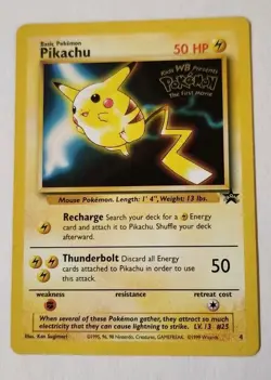 Pikachu 4 Promo Wizards Black Star Promos 1999 Pokemon LP - Image 1