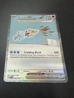 Eiscue EX 222/197 Pokemon 2023 Scarlet & Violet Obsidian Flames NM - Image 1