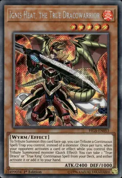 Ignis Heat, The True Dracowarrior - Secret Rare 1st Edition FIGA-EN053 MP YuGiOh - Image 1