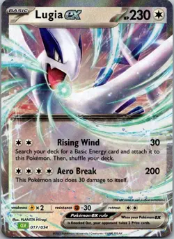 Lugia ex 017/034 Holo Classic Collection Trading Card Game Classic Pokemon NM - Image 1