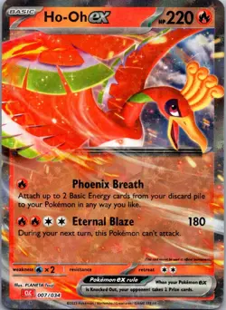 Ho-oh ex 007/034 Holo Classic Collection Trading Card Game Classic Pokemon NM - Image 1
