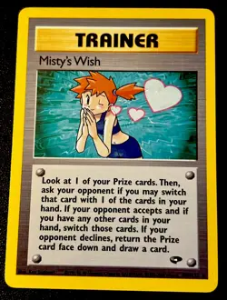 Misty's Wish 108/132 LP Cute Heart Crushing Hard Art Gym Challenge Pokemon Card! - Image 1