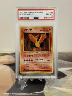 Pokemon Card Moltres - Japanese Fossil Set No. 146 - PSA 8 NM-MT Holo - Image 1