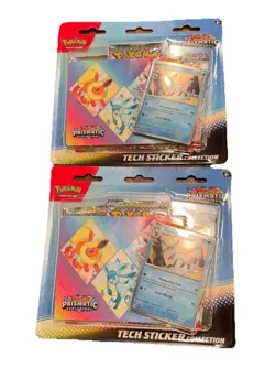 New Lot of 2 Pokemon TCG Prismatic Evolutions Tech Sticker Collection Glaceon - Image 1