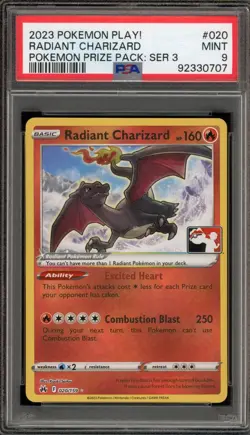 Pokemon Radiant Charizard Pokemon Prize Pk. Series 3 PLAY! Holo Promo #020 PSA 9 - Image 1