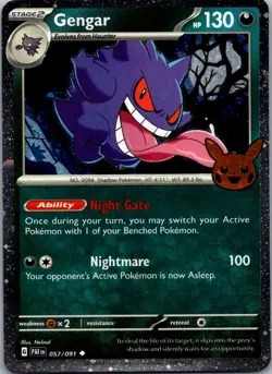 Gengar (Cosmos Holo) 057/091 Holo Trick or Trade BOOster 2024 Pokemon NM - Image 1