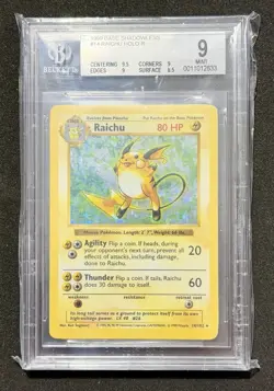 Pokemon 1999 Raichu Shadowless Base Set Holo BGS 9 - Image 1