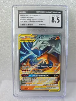 CGC 8.5 2019 Reshiram & Charizard GX Tag Team 20/214 Pokemon World Championships - Image 4