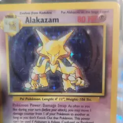 Pokemon Alakazam 001/102 Base Set Holo Damaged - Rare Ken Sugimori English 1999 - Image 2