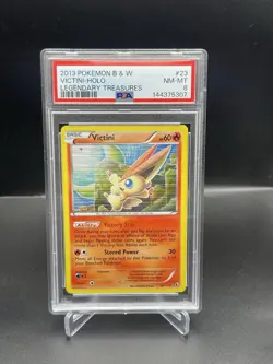 2013 Pokemon B&W Victini Holo Legendary Treasures PSA 8 - Image 1