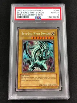 Yugioh 2002 Blue Eyes White Dragon BPT-003 PSA 8 Secret Rare - Image 1