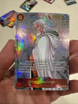 One Piece CCG Silvers Rayleigh Alternate Art Manga OP08-118 English Custom Card - Image 1