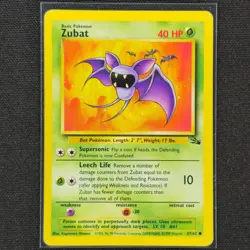 Zubat - 57/62 - Common - Fossil Set - Pokemon Card - MP - Image 1