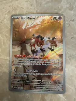 Pokemon TCG Mr. Mime Scarlet & Violet Holo Illustration Card 179/165 Rare - Image 1
