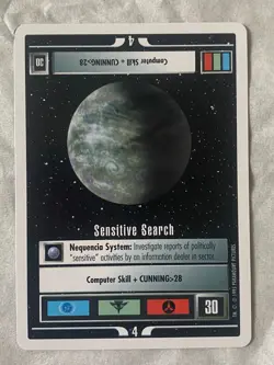 Star Trek CCG 1E WB95 SENSITIVE SEARCH Rare Card NEVER PLAYED - Image 1