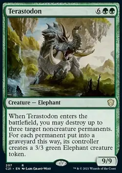 MTG Magic the Gathering Terastodon (207/445) Commander 2021 LP - Image 1