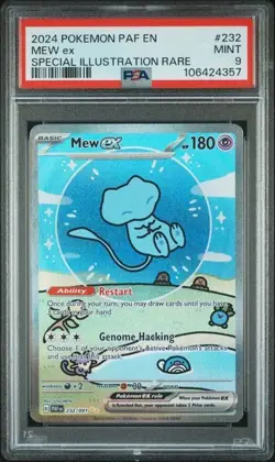 Mew EX 232/091 Special Illustration Rare Paldean Fates Pokemon PSA 9 - Image 1