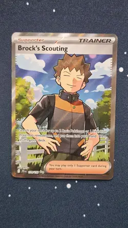 Pokemon Brock's Scouting 179/159 SV09: Journey Together Ultra Rare Holo Trainer - Image 1