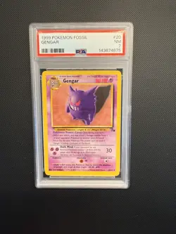 1999 POKEMON FOSSIL #20 GENGAR PSA 7 - Image 1