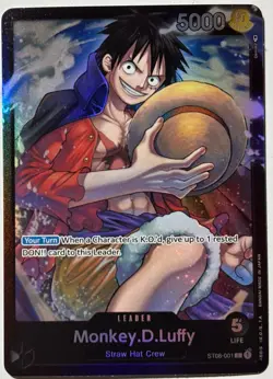 One Piece Starter Deck Monkey.D.Luffy ST08-001 Monkey D Luffy Leader Foil Card - Image 1