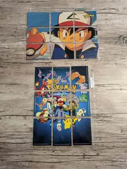 2Complete Set Insert TV 1999 Topps Pokemon Series 1 Puzzle Card vintage picture - Image 1