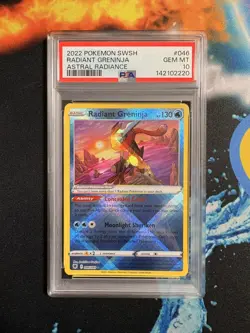PSA 10 Radiant Greninja 046/189 Pokemon Astral Radiance Holo Graded Card - Image 1