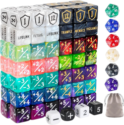 100 PCS MTG Dice Set – Ability Keyword Counters, +1/-1 Life Counter Shield Shape - Image 1
