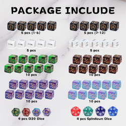 68 Pieces MTG Dice Counters Set, plus 1 Life Counter Ability Keyword Shield Toke - Image 2