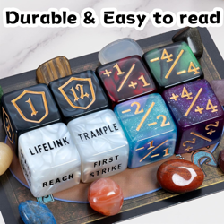 68 Pieces MTG Dice Counters Set, plus 1 Life Counter Ability Keyword Shield Toke - Image 5