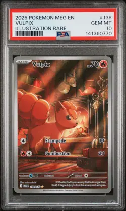 2025 POKEMON MEG EN-MEGA EVOLUTION ILLUSTRATION RARE #138 VULPIX PSA 10 - Image 1
