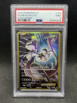 2016 Pokemon XY Evolutions #103 Mewtwo EX Full Art PSA 9 - Image 1