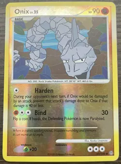 Onix 69/100 Pokemon TCG Diamond & Pearl Stormfront Reverse Holo Moderate Play MP - Image 1