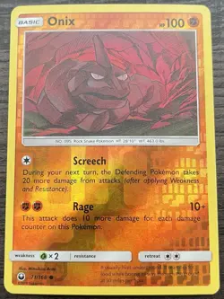Onix 71/168 Pokemon TCG Sun & Moon Celestial Storm Reverse Holo Light Play LP - Image 1