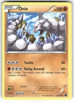 Onix Plasma Freeze Uncommon Pokemon Moderately played - Image 1
