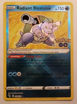 Pokemon TCG. Radiant Blastoise 18/78 Pokemon Go Stamped Holo Rare (NEAR MINT) - Image 1